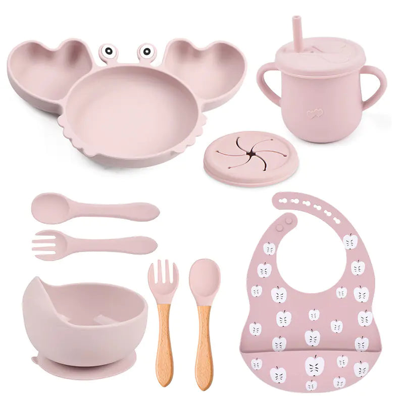 Silicone Crab Feeding Set with Suction Bowl and Spoon