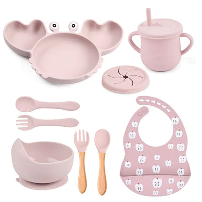 Silicone Crab Feeding Set with Suction Bowl and Spoon
