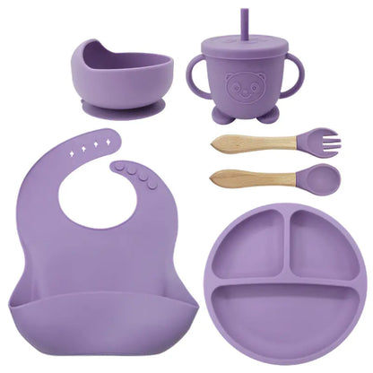 Silicone Dinnerware Set for Kids - 8 Piece Set