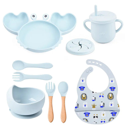 Silicone Crab Feeding Set with Suction Bowl and Spoon