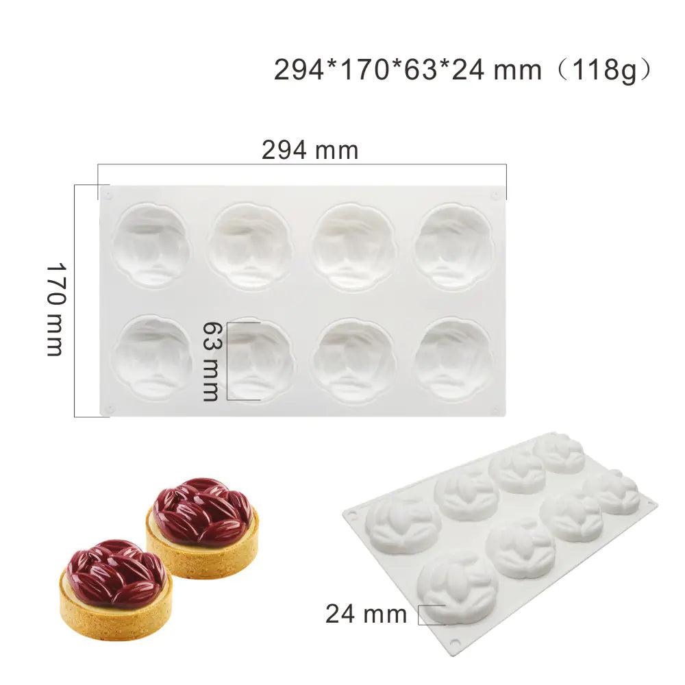 Heart-Shaped Sandstone Cake Silicone Mold and Steel Ring