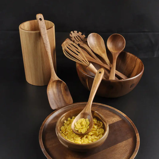 Wholesale 7-Piece Teak Kitchen Utensil Set
