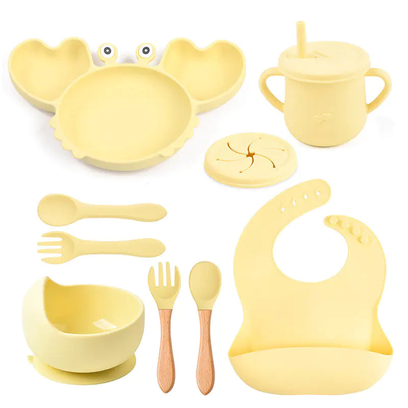 Silicone Crab Feeding Set with Suction Bowl and Spoon
