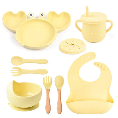 Silicone Crab Feeding Set with Suction Bowl and Spoon