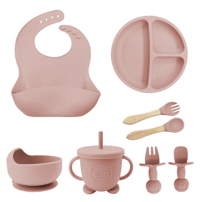 Silicone Dinnerware Set for Kids - 8 Piece Set
