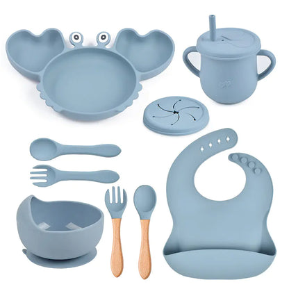Silicone Crab Feeding Set with Suction Bowl and Spoon