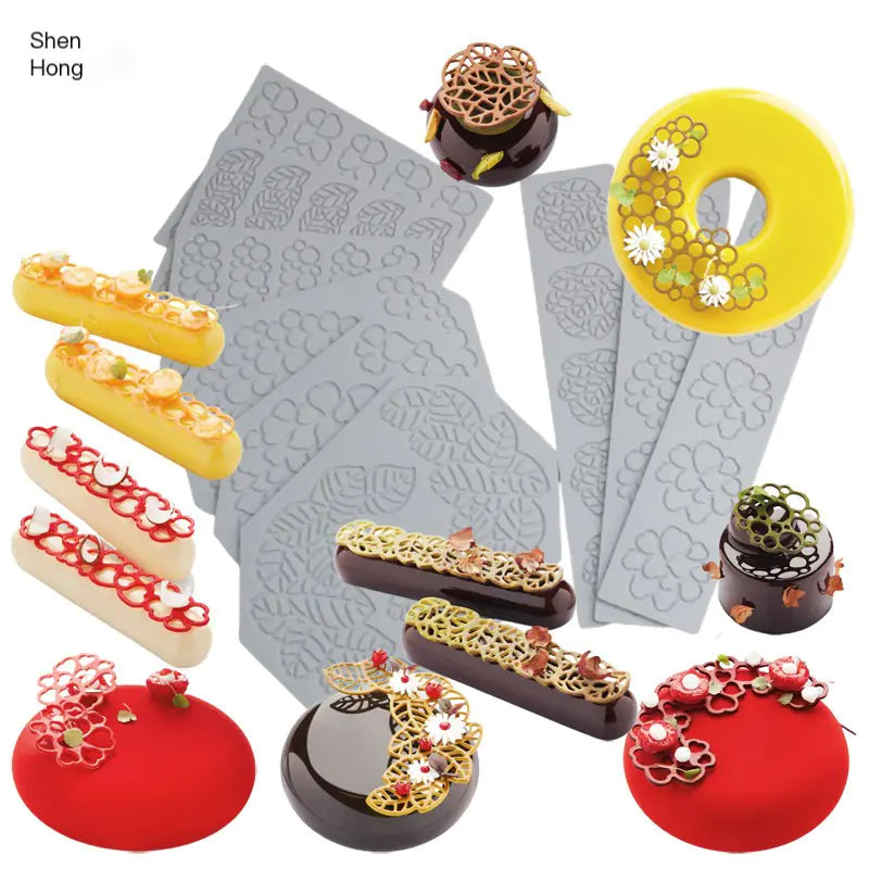 Silicone Leaf-Shaped Platter Molds for Desserts