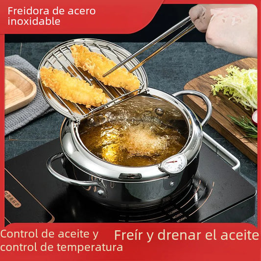 304 Stainless Steel Japanese Tempura Fryer with Filter