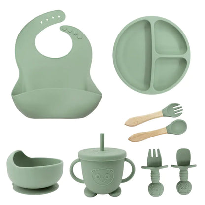Silicone Dinnerware Set for Kids - 8 Piece Set