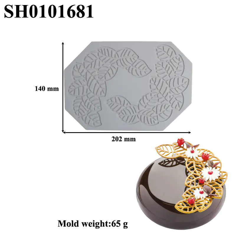 Silicone Leaf-Shaped Platter Molds for Desserts