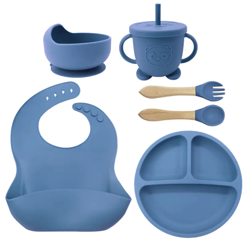 Silicone Dinnerware Set for Kids - 8 Piece Set