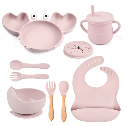 Silicone Crab Feeding Set with Suction Bowl and Spoon