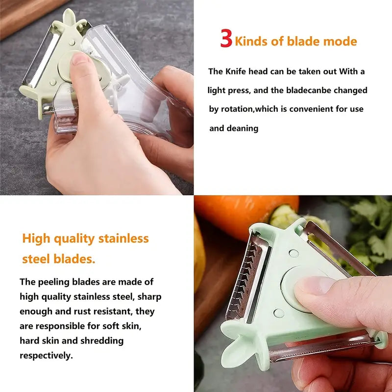3-in-1 Stainless Steel Vegetable Peeler for Kitchen
