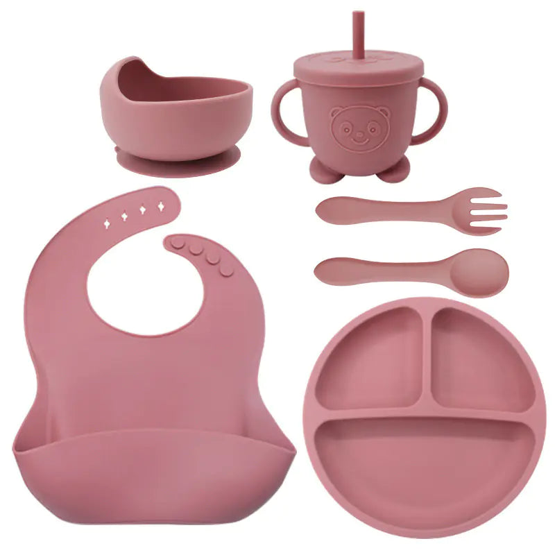 Silicone Dinnerware Set for Kids - 8 Piece Set